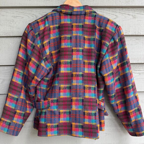 Vintage Doncaster Sport Plaid Wool Blend Jacket Size 6 Made in USA - Picture 10 of 10